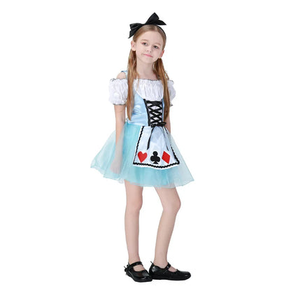 Fairy Tale Alice in Wonderland Kids Princess Costume