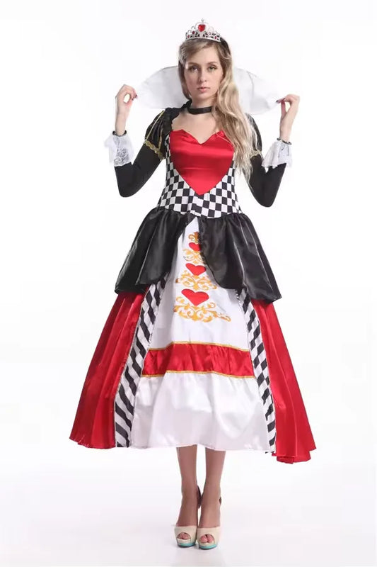 Halloween Alice in Wonderland Red Queen Cosplay Costume Dress