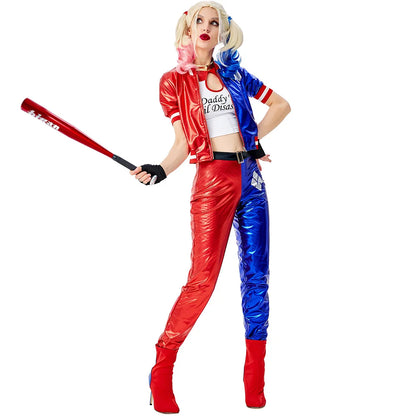 Ladies Halloween Harley Joker Costume Set
