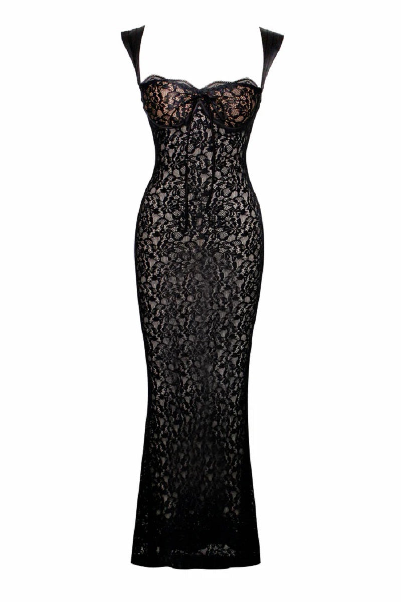 Elegant Lace Maxi Dress for Special Occasions