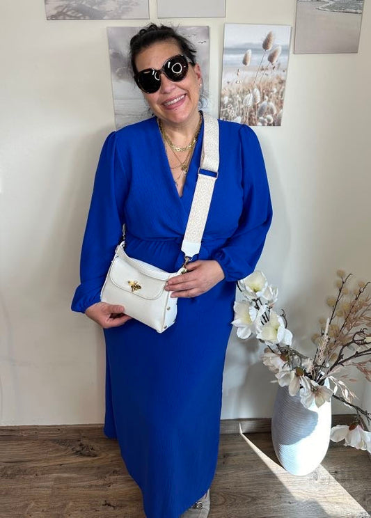 Elegant Long Dress with Tailored Belt