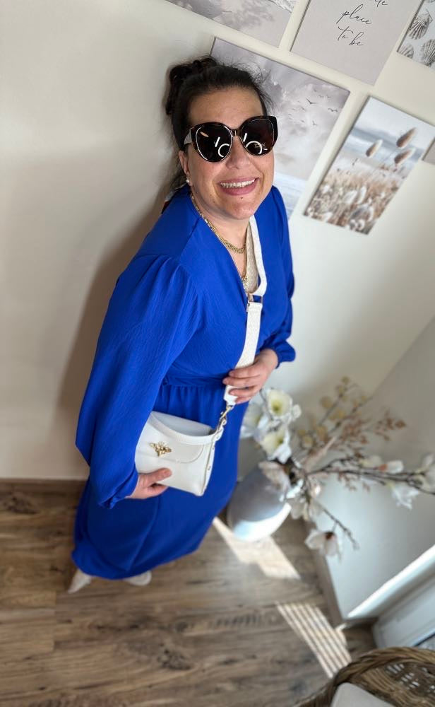 Elegant Long Dress with Tailored Belt