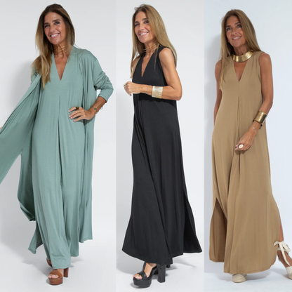 Chic AYANIA Dress & Vest Set