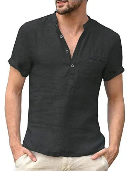Men's Casual Short Sleeve Button Shirt