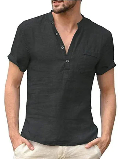 Men's Casual Short Sleeve Button Shirt
