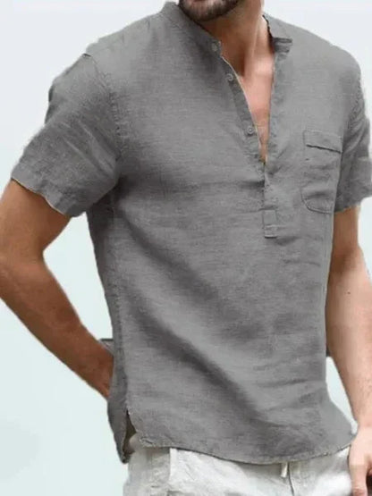 Men's Casual Short Sleeve Button Shirt