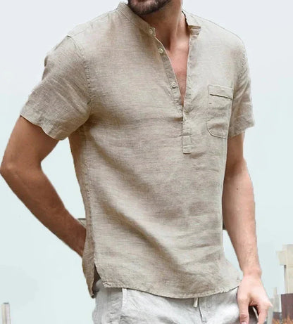 Men's Casual Short Sleeve Button Shirt