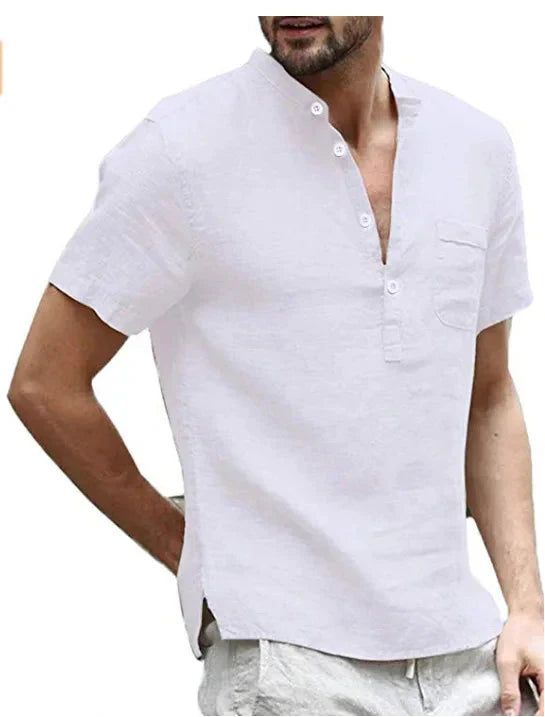 Men's Casual Short Sleeve Button Shirt