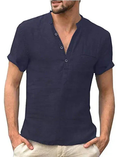 Men's Casual Short Sleeve Button Shirt