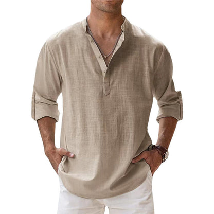 Men's Lightweight Henley Shirt with Button Placket
