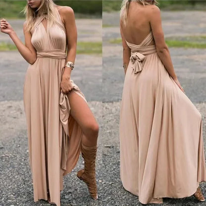 Versatile Floor-Length Bridesmaid Dress