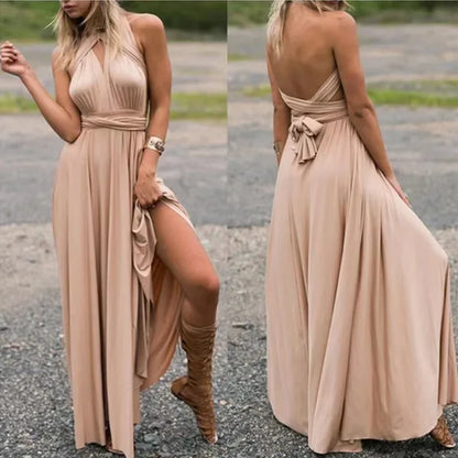 Versatile Floor-Length Bridesmaid Dress