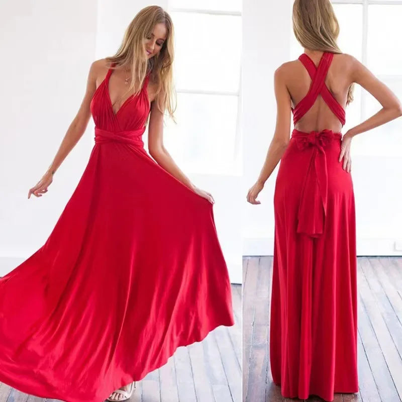 Versatile Floor-Length Bridesmaid Dress