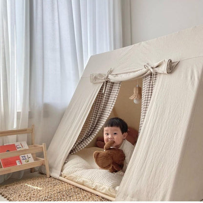 Indoor Kids Play Tent with Mat and Lights