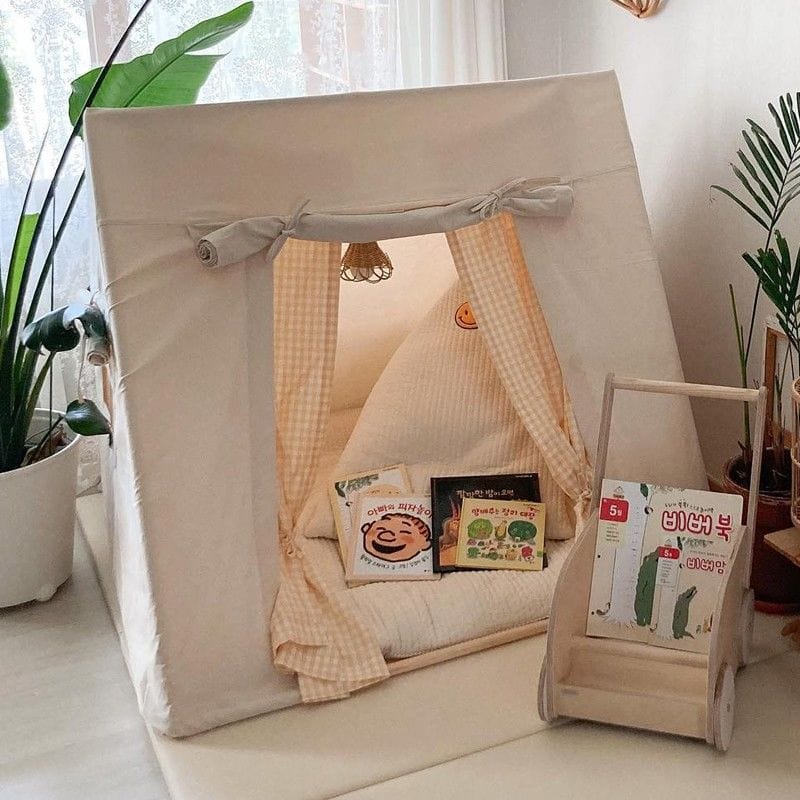 Indoor Kids Play Tent with Mat and Lights