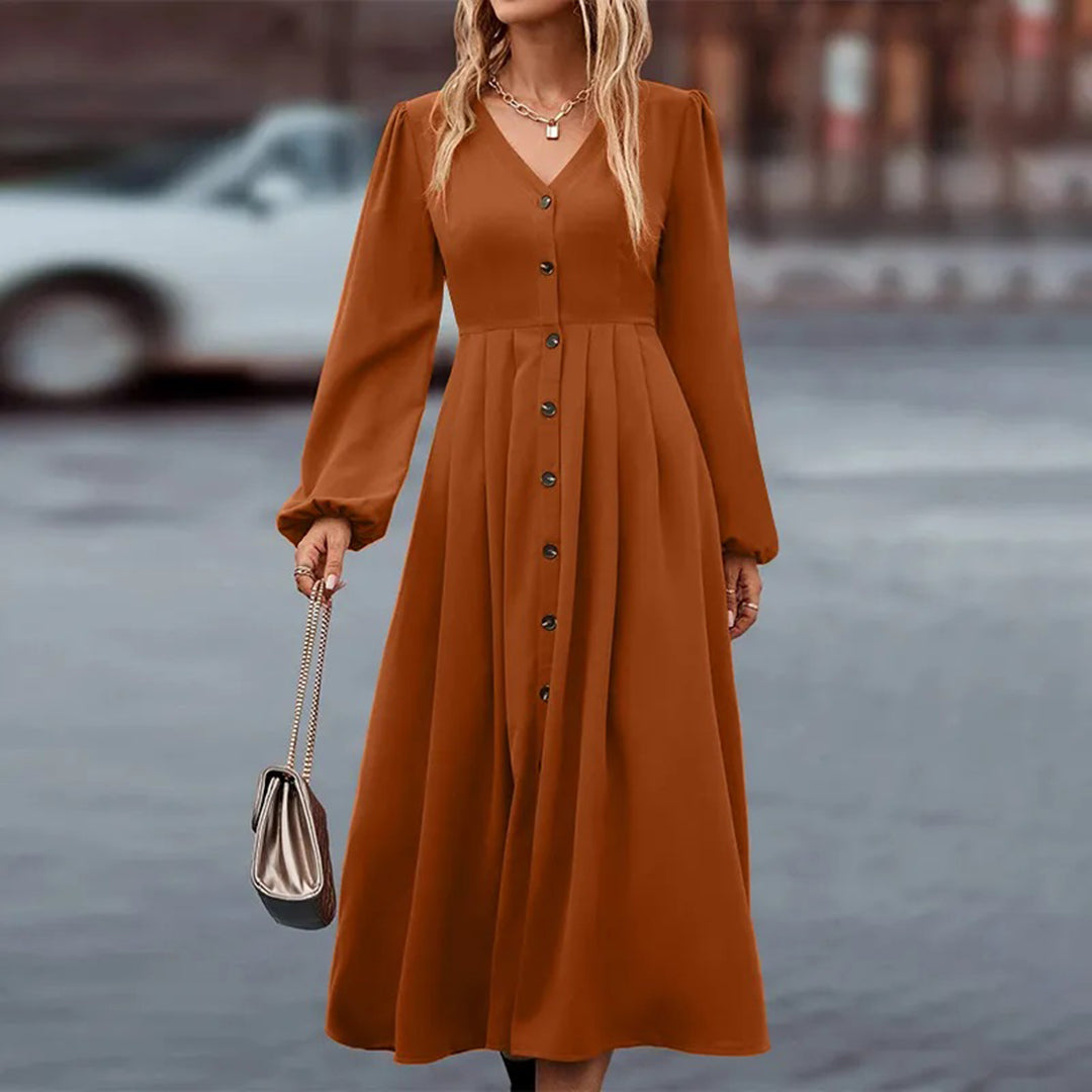 Elegant Women's Long Sleeve Maxi Dress