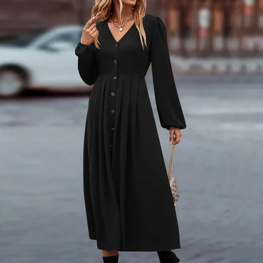 Elegant Women's Long Sleeve Maxi Dress