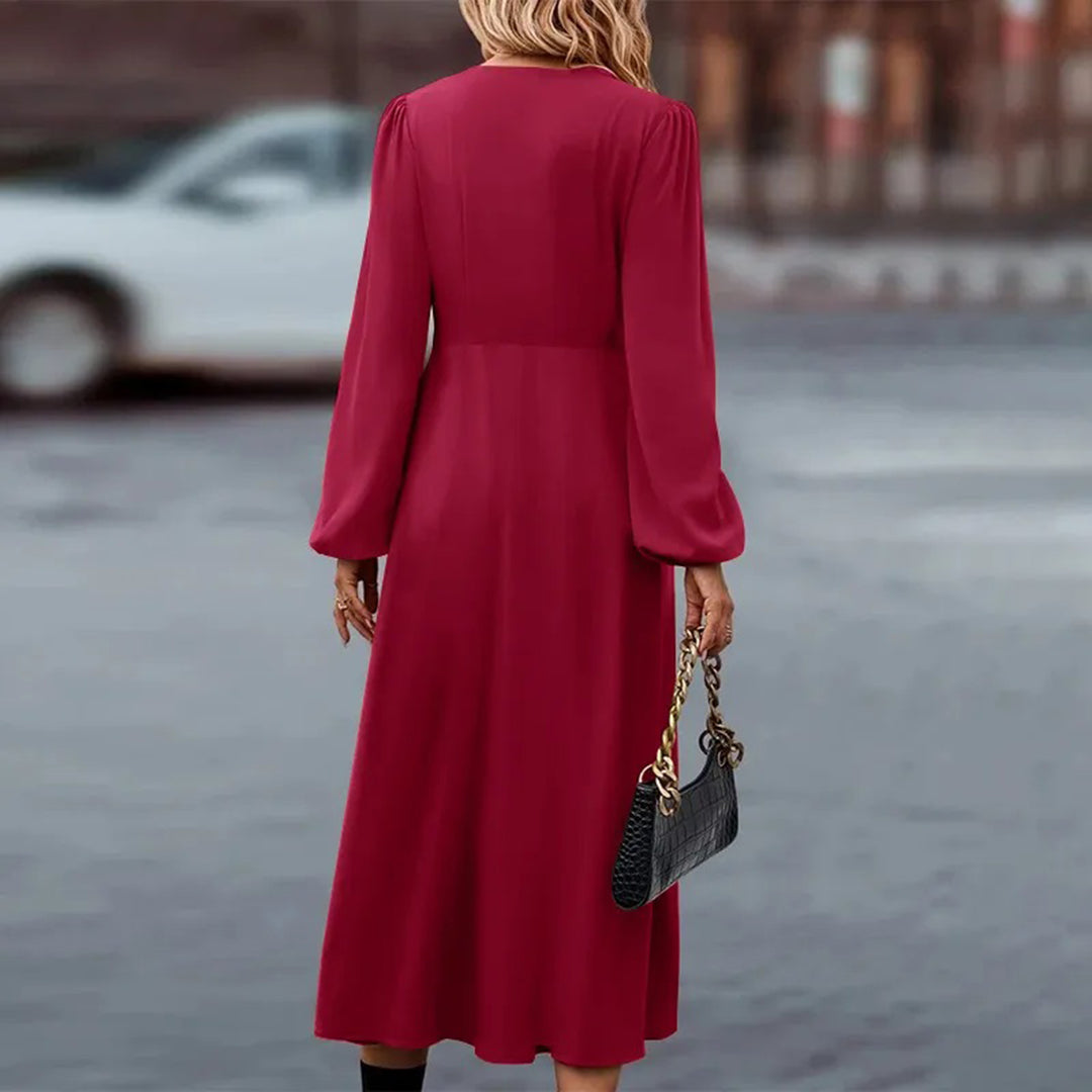 Elegant Women's Long Sleeve Maxi Dress
