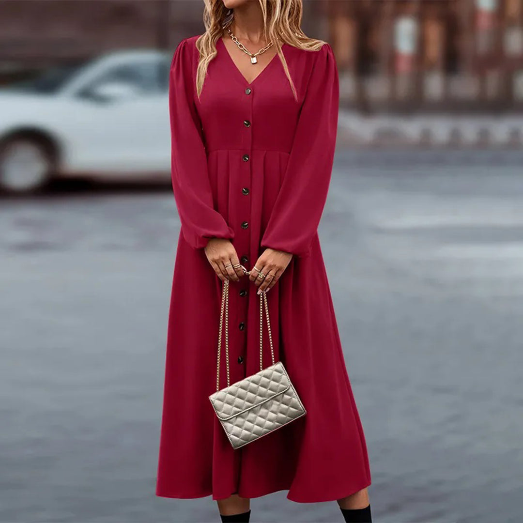 Elegant Women's Long Sleeve Maxi Dress