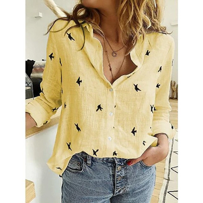 Women's Button-Up Long Sleeve Casual Shirt