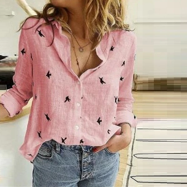 Women's Button-Up Long Sleeve Casual Shirt