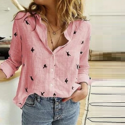 Women's Button-Up Long Sleeve Casual Shirt