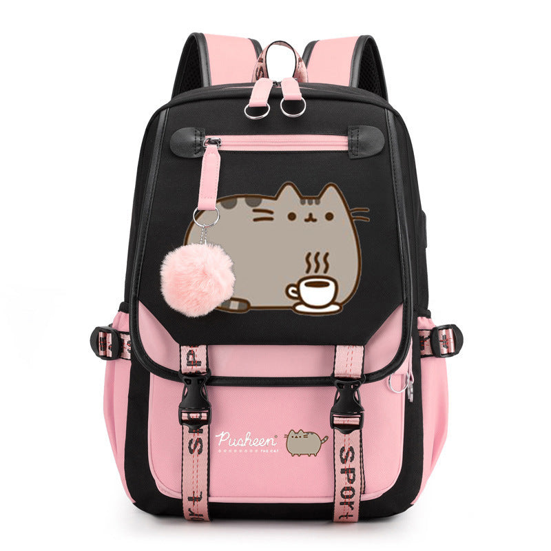 Pusheen Backpack - Black Pink