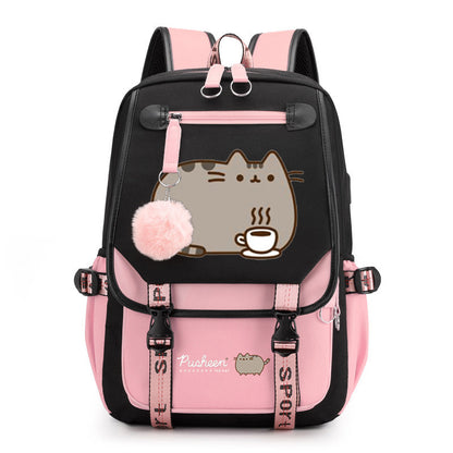 Pusheen Backpack - Black Pink
