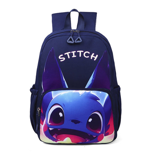 Stitch cartoon kids backpack - Navy Blue