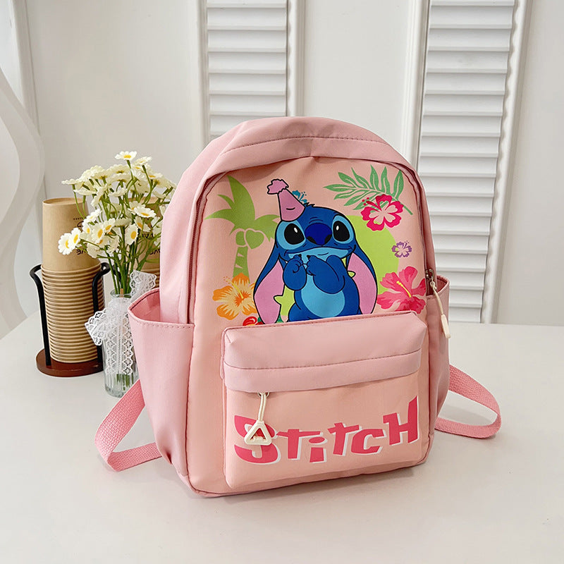 Stitch cartoon kids backpack - Pink Style 2