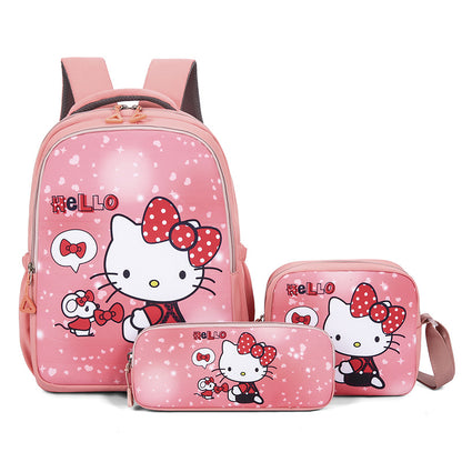 Hello Kitty Kids Backpack Set for Girls – 3 Piece School Bag