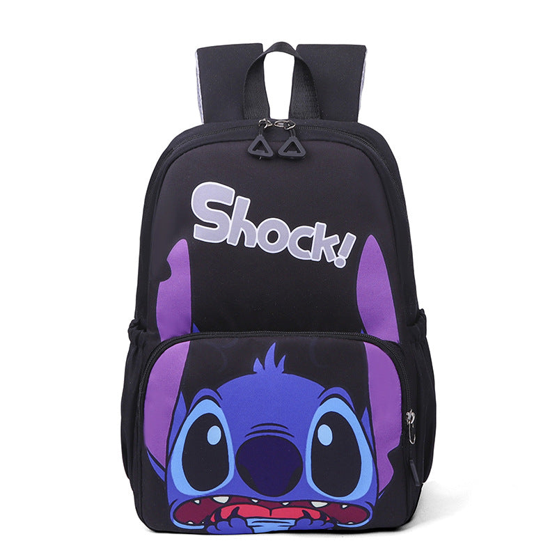 Stitch cartoon kids backpack - Black