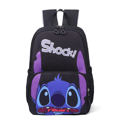 Stitch cartoon kids backpack - Black