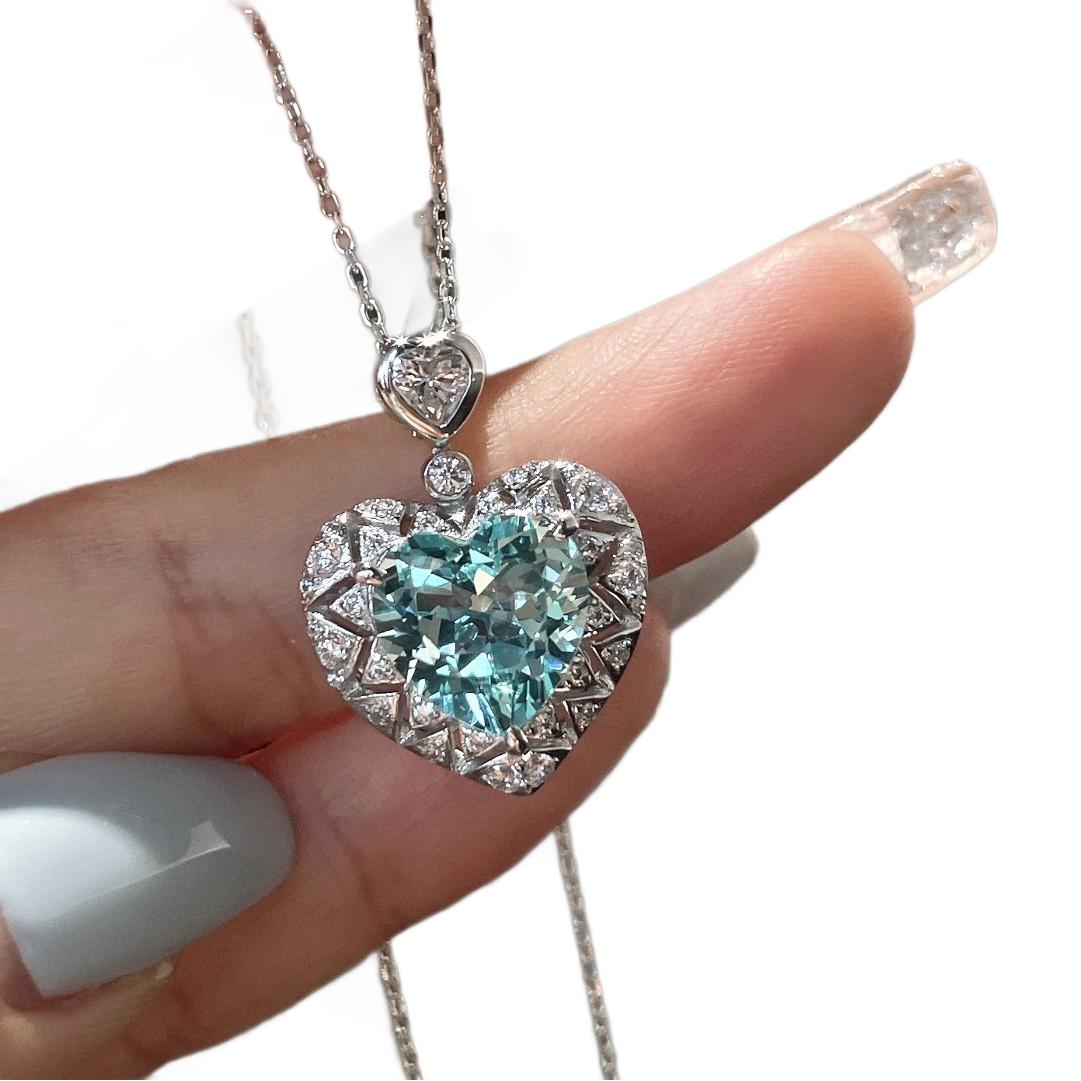 Radiant Gemstone Heart Necklace