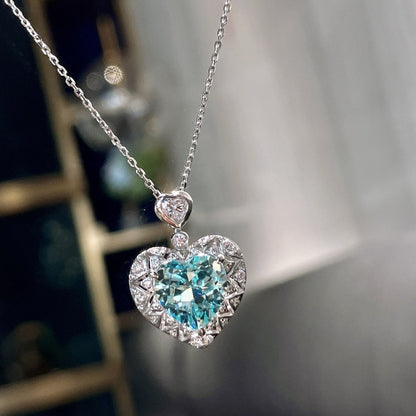 Radiant Gemstone Heart Necklace