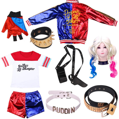 Two-Tone Costume Set with Jacket, Shirt, and Optional Accessories