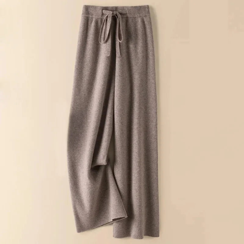 Knit High Waist Straight Ankle Pants for Women