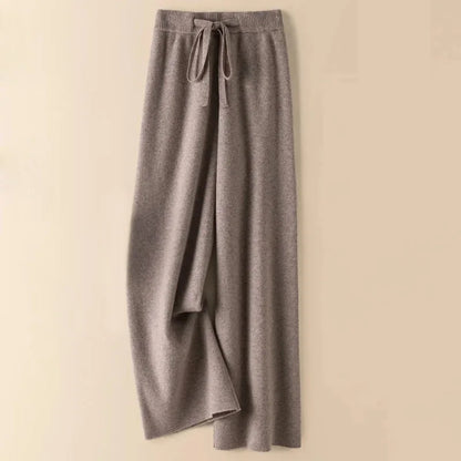 Knit High Waist Straight Ankle Pants for Women