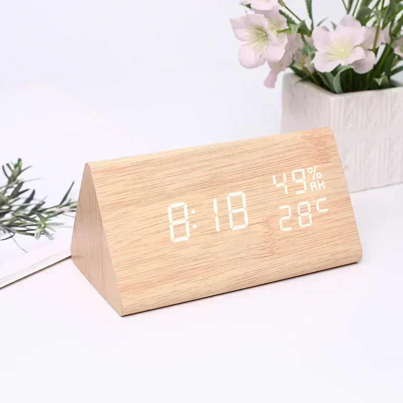 LED Digital Alarm Clock with Temperature & Humidity Display