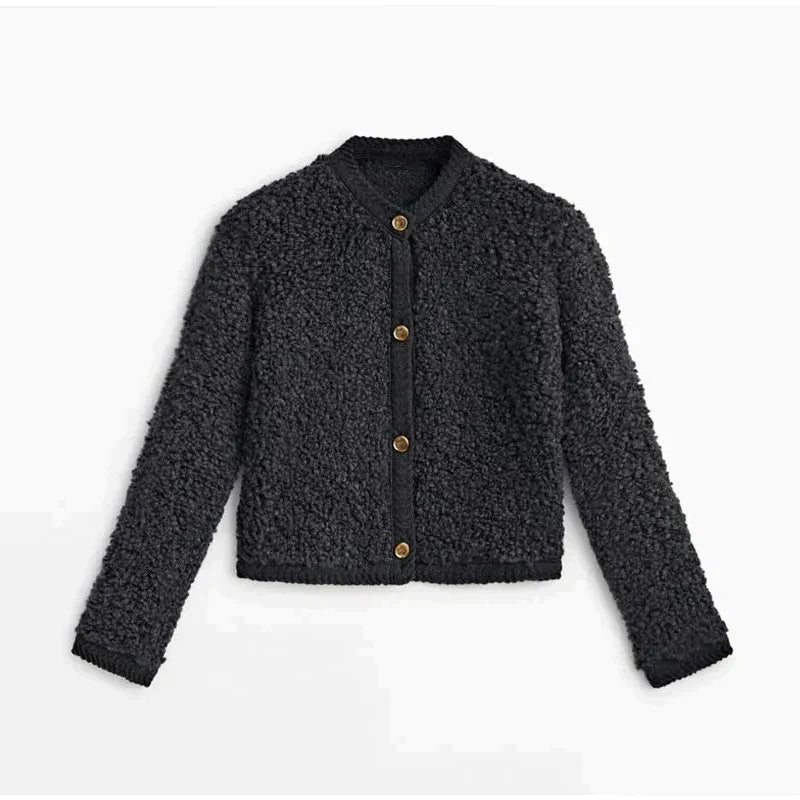 Women's Textured Button-Front Cardigan Jacket