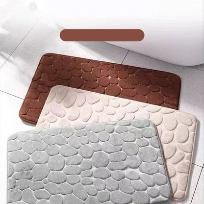 Non-Slip 3D Cobblestone Memory Foam Bath Mat