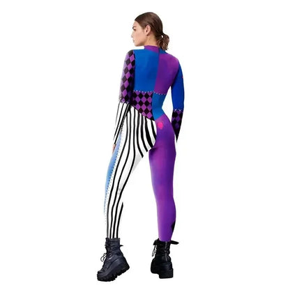 Color-Block Cosplay Jumpsuit for Themed Events and Conventions