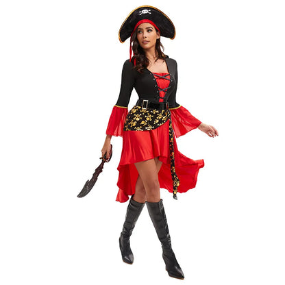 Women’s Pirate Costume with Hat and Belt