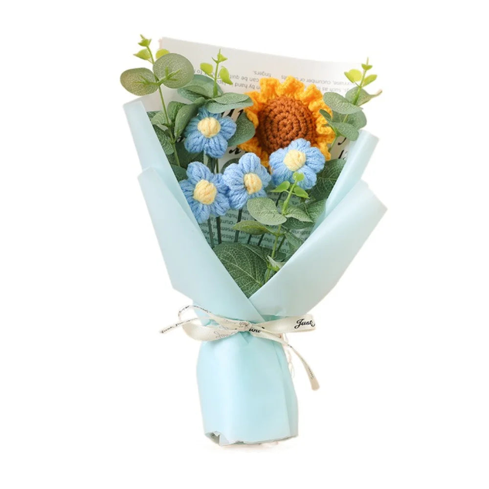 Handmade Sunflower Daisy Crochet Bouquet - Eternal Flower Gift