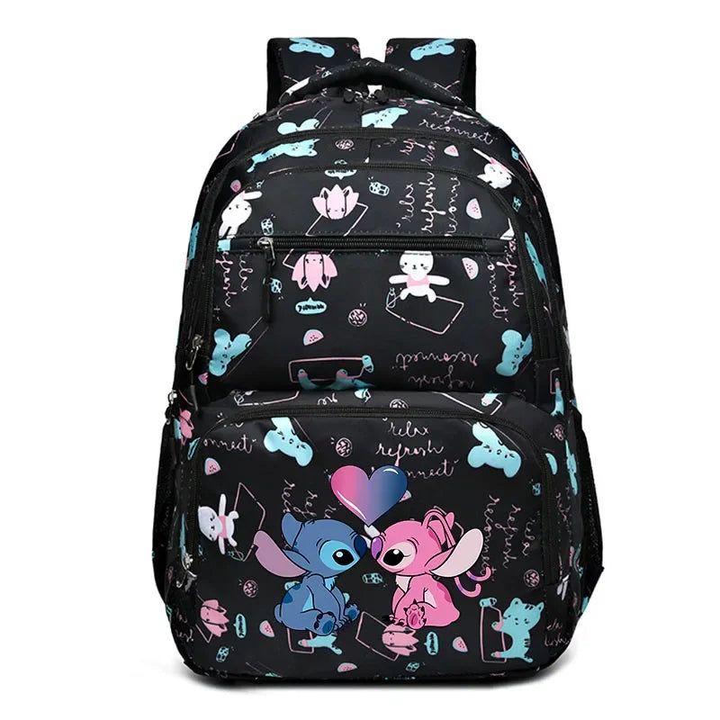 Kids Backpack with Cartoon Print and Multi-Pocket Storage