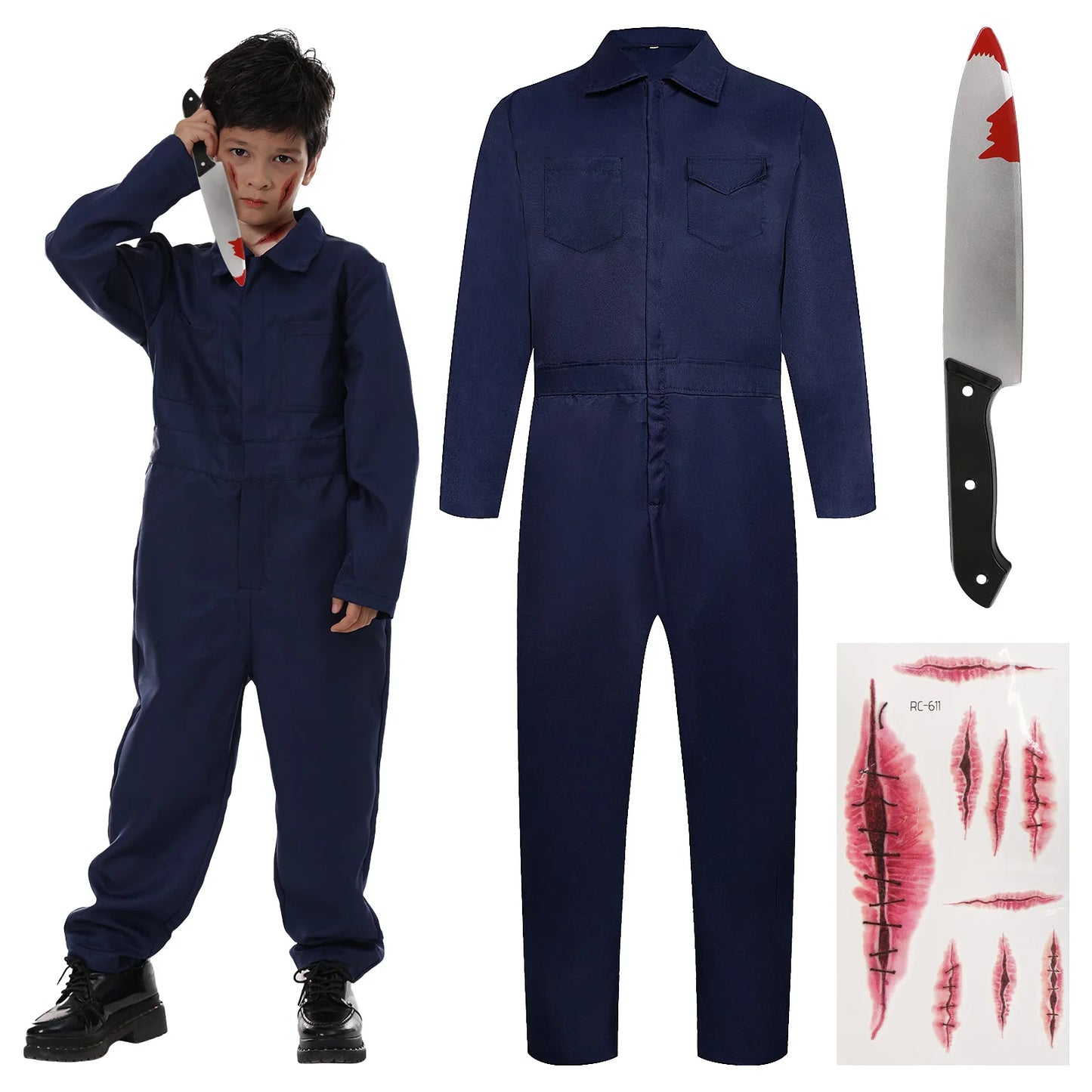 Michael Myers Kids & Adult Halloween Costume Jumpsuit