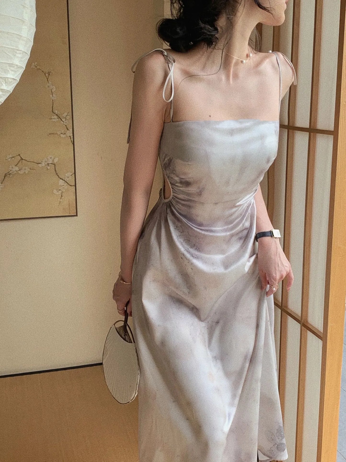 Elegant Long Satin Dress for Women