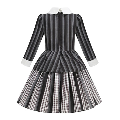 Girls' Halloween Wednesday Addams Costume Dress