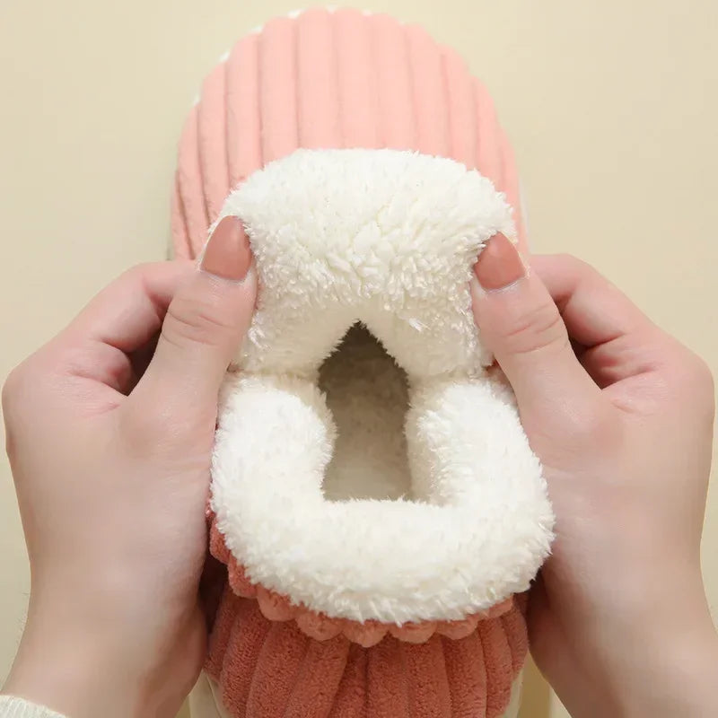 Plush Winter Slippers with Platform Sole