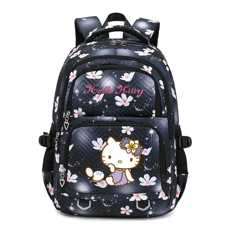 School Backpack with Cartoon Print and Multiple Compartments